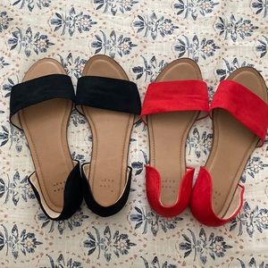 Womens open toed flats size 8